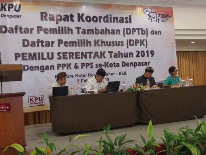 KPU Denpasar Gelar Rakor Penyusunan DPT dan DPK Pemilu 2019