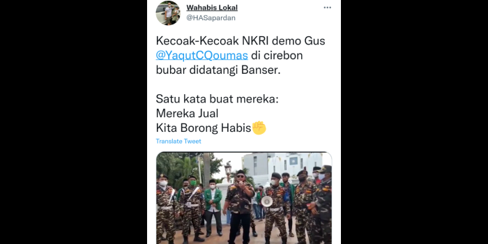 Lawan Pemfitnah Gus Yaqut, Banser Cirebon: Mereka Jual Kita Borong