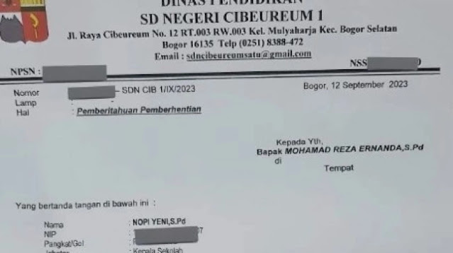 Viral, Guru Honorer SD Negeri di Bogor Dipecat Kepala Sekolah Gegara Laporkan Ada Pungli