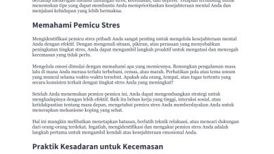 Mengelola Depresi: Panduan Komprehensif untuk Kesejahteraan Mental Optimal